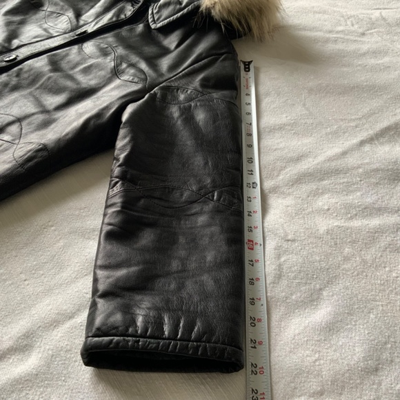 Vintage Vera Pelle Italian Real Genuine Leather Warm Jacket size M - Picture 9 of 15